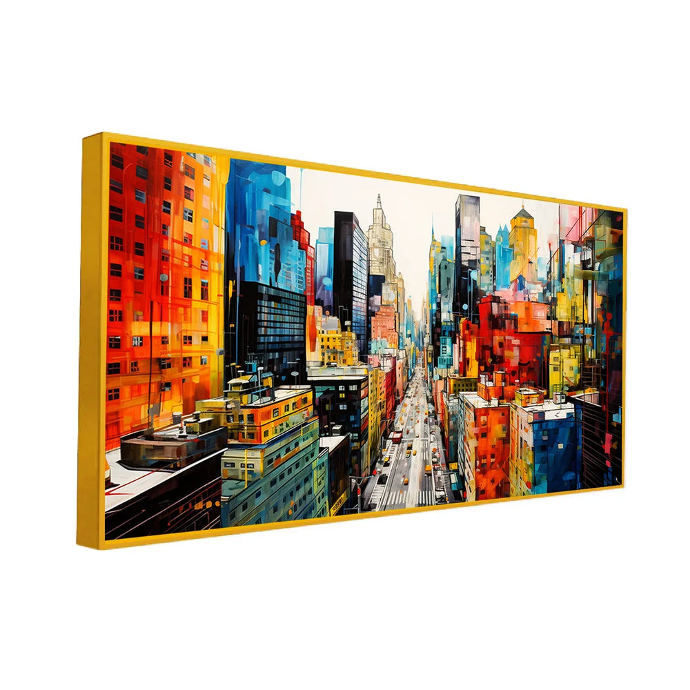 Abstract Arial City View Canvas Wall Painting - All India Decor