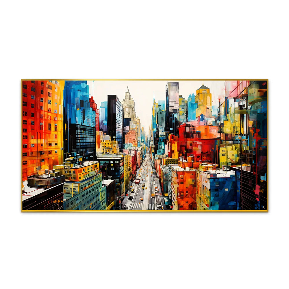 Abstract Arial City View Canvas Wall Painting - All India Decor