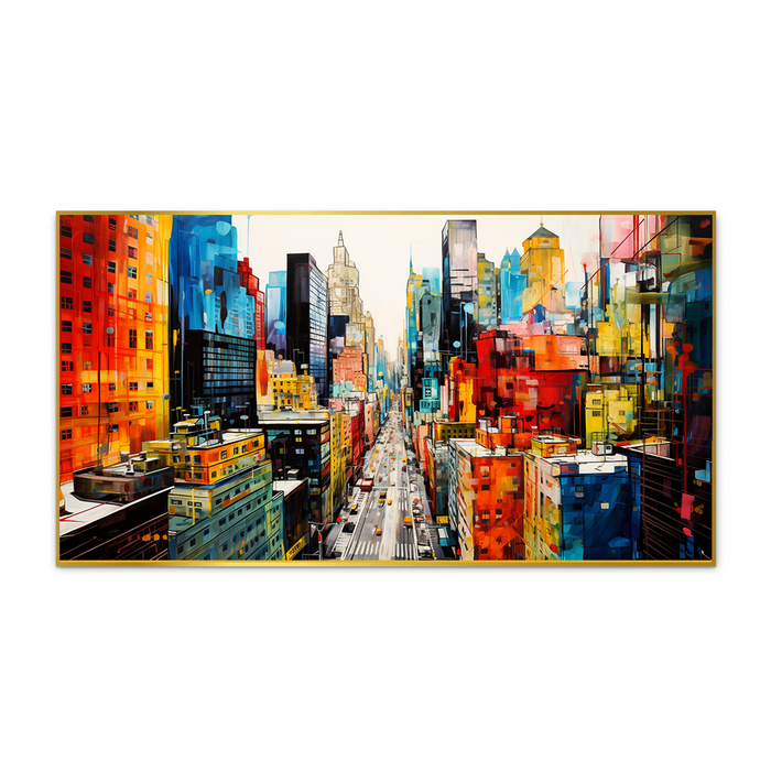 Abstract Arial City View Canvas Wall Painting