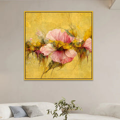 Eternal Bloom Luxe Pink Floral Square Canvas Wall Painting - All India Decor
