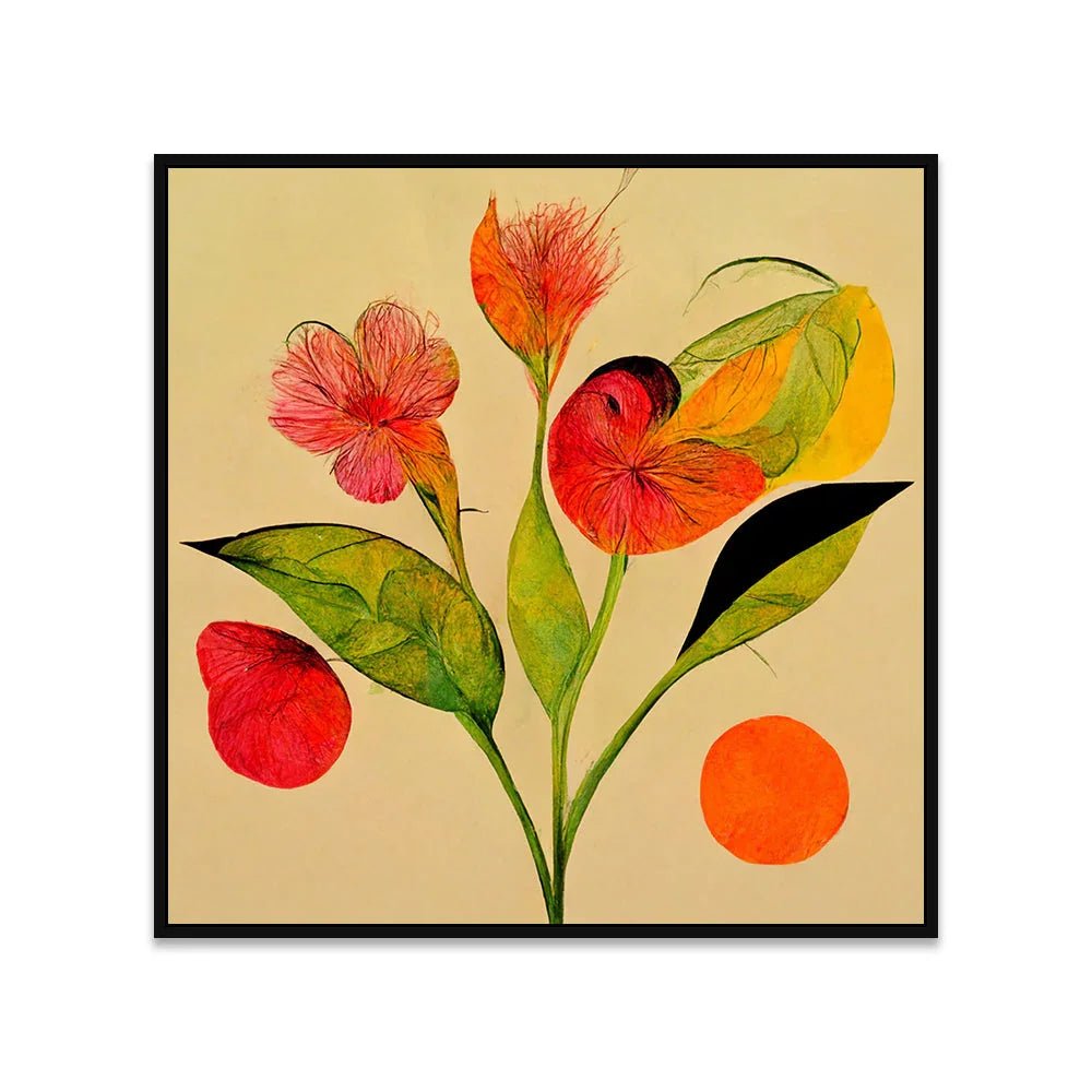Floral Symphony Abstract Nature on Canvas Flower Wall Painting - All India Decor