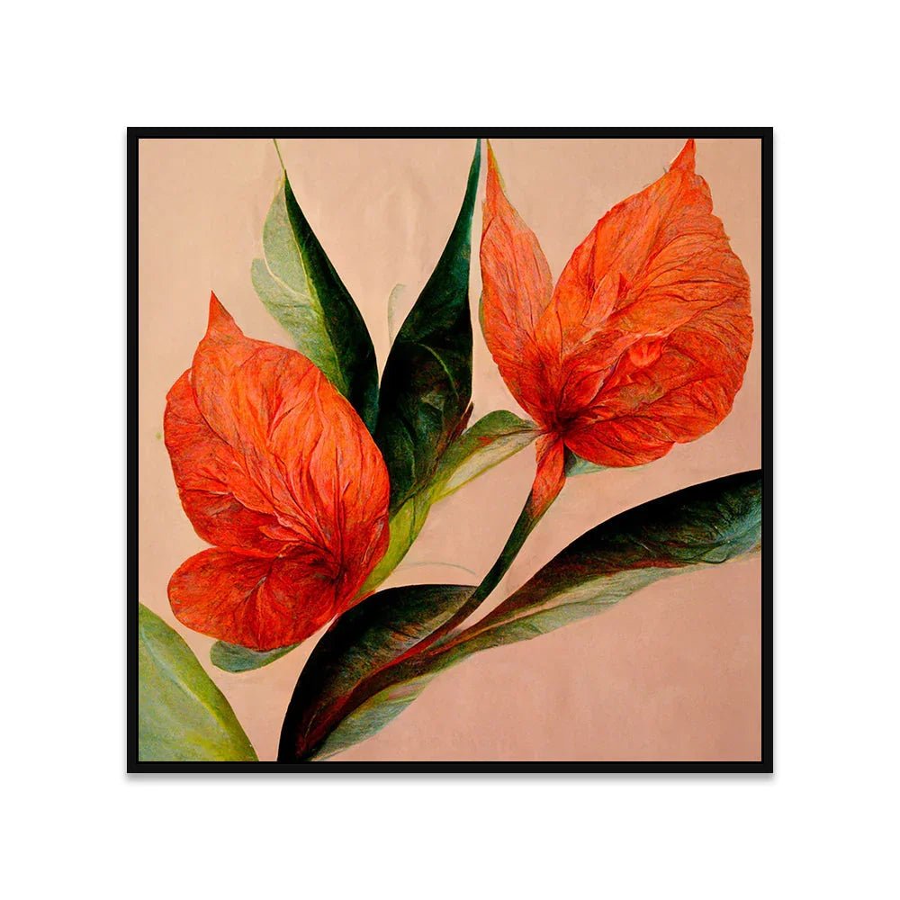 Modern Botanical Abstract Flower Canvas Wall Painting - All India Decor