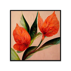 Modern Botanical Abstract Flower Canvas Wall Painting - All India Decor