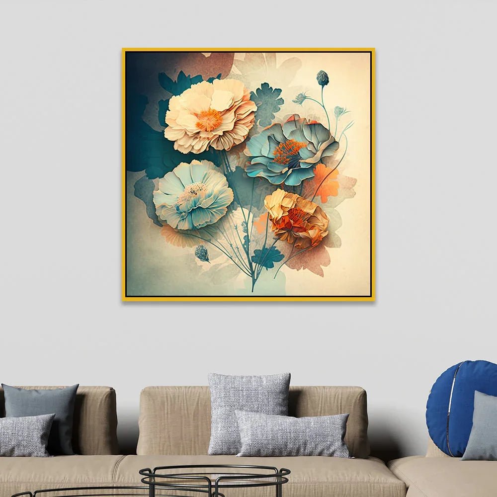 Vibrant Colorful Floral Canvas Wall Painting - All India Decor