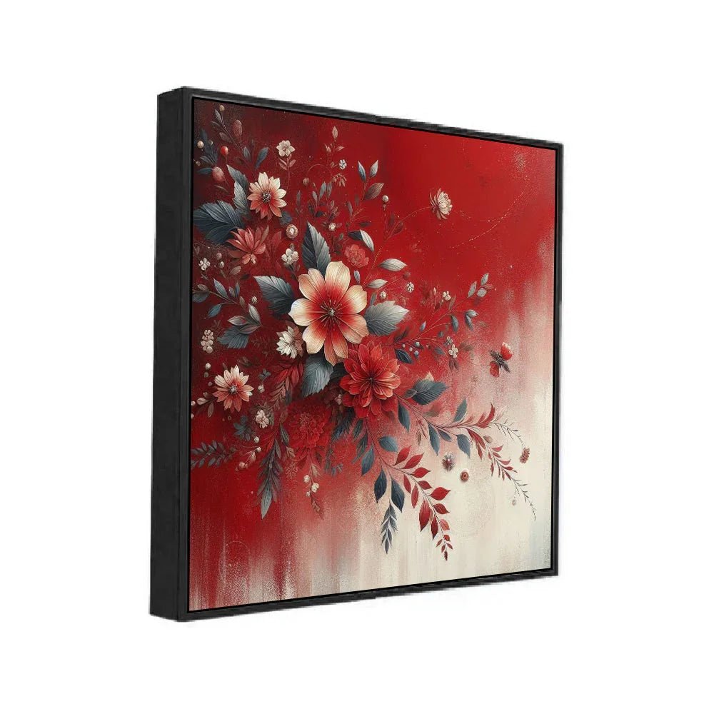 Spring Bloom Floating Framed Floral Canvas Wall Painting - All India Decor