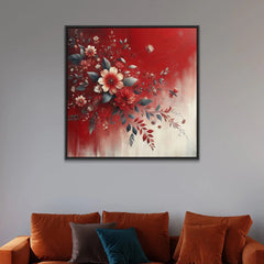 Spring Bloom Floating Framed Floral Canvas Wall Painting - All India Decor