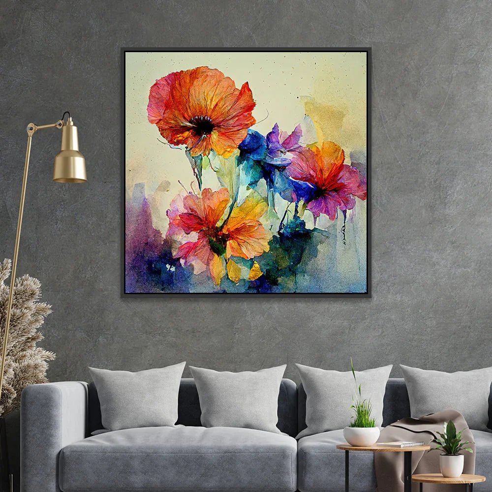 Modern and Elegant Abstract Flower Canvas Wall Painting - All India Decor