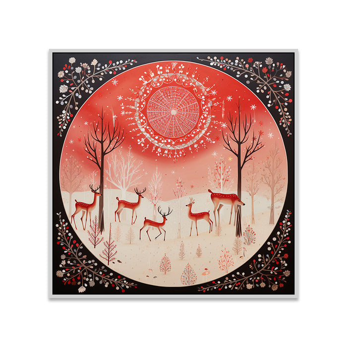 Vintage Christmas Canvas Wall Painting with Warm Festive Vibes