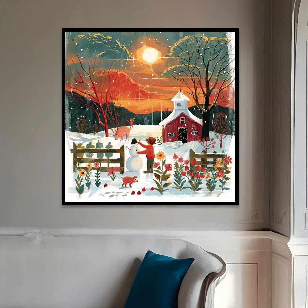 Merry Christmas Theme Canvas Wall Painting - All India Decor