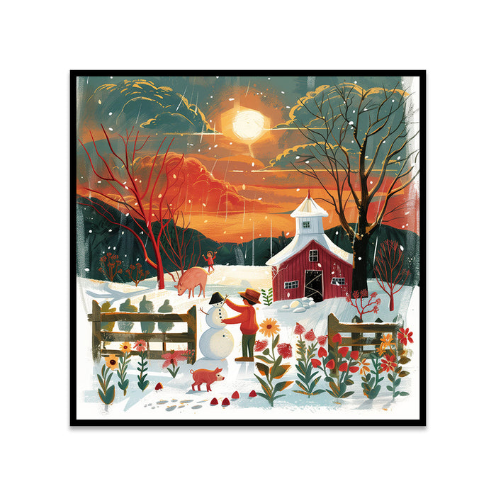 Merry Christmas Theme Canvas Wall Painting