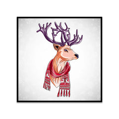 Reindeer Wall Painting Elegant Winter and Christmas Theme Canvas Paintings - All India Decor