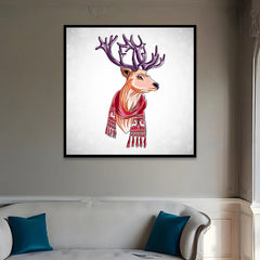 Reindeer Wall Painting Elegant Winter and Christmas Theme Canvas Paintings - All India Decor