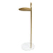 Gold drink table with a white base on a white background