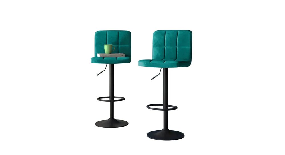 Green Color Neo Swiel Adjustable Bar Stool - All India Decor