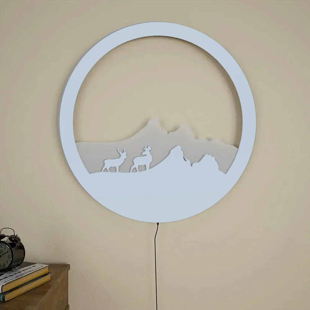 led wall light Backlit Wall Art Wooden Backlit Wall Art Designer wall art - All India Decor