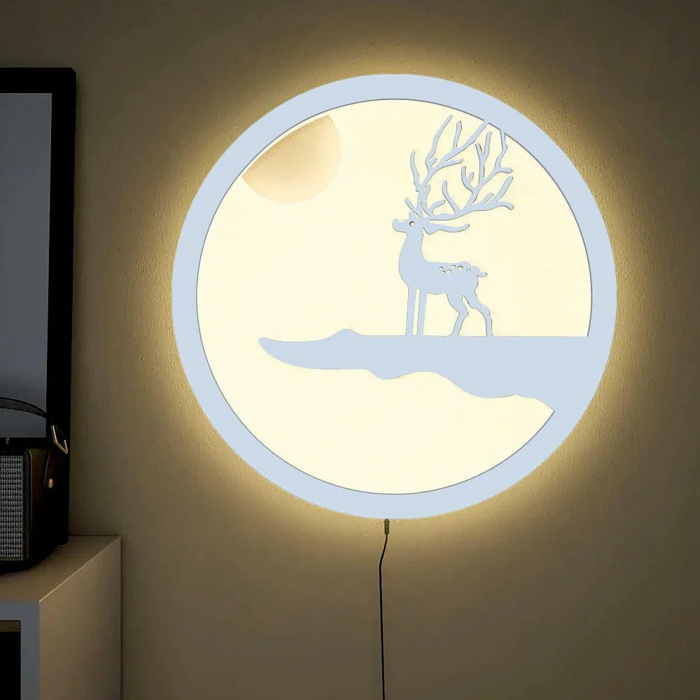 Reindeer Designer Wooden Backlit Wall Art - All India Decor
