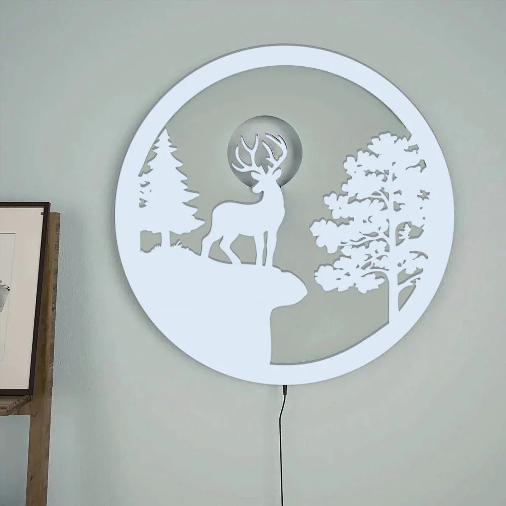 Full Moon Night Reindeer LED Wall Light - All India Decor