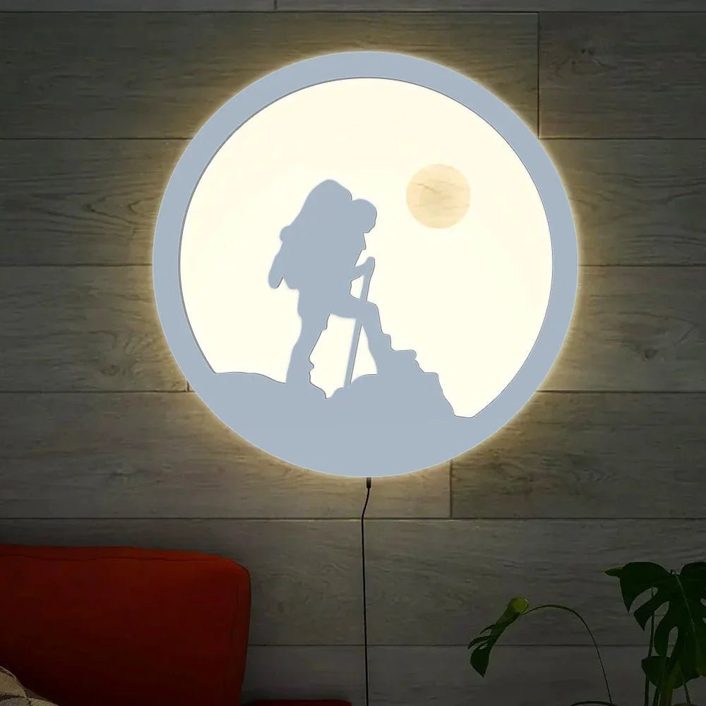 Trekking Night LED Backlit Wall Art - All India Decor