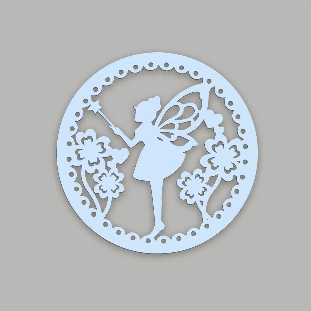 Fairy Butterfly Angel Backlit Wooden Wall Hanging with LED Night Light Walnut Finish - All India Decor