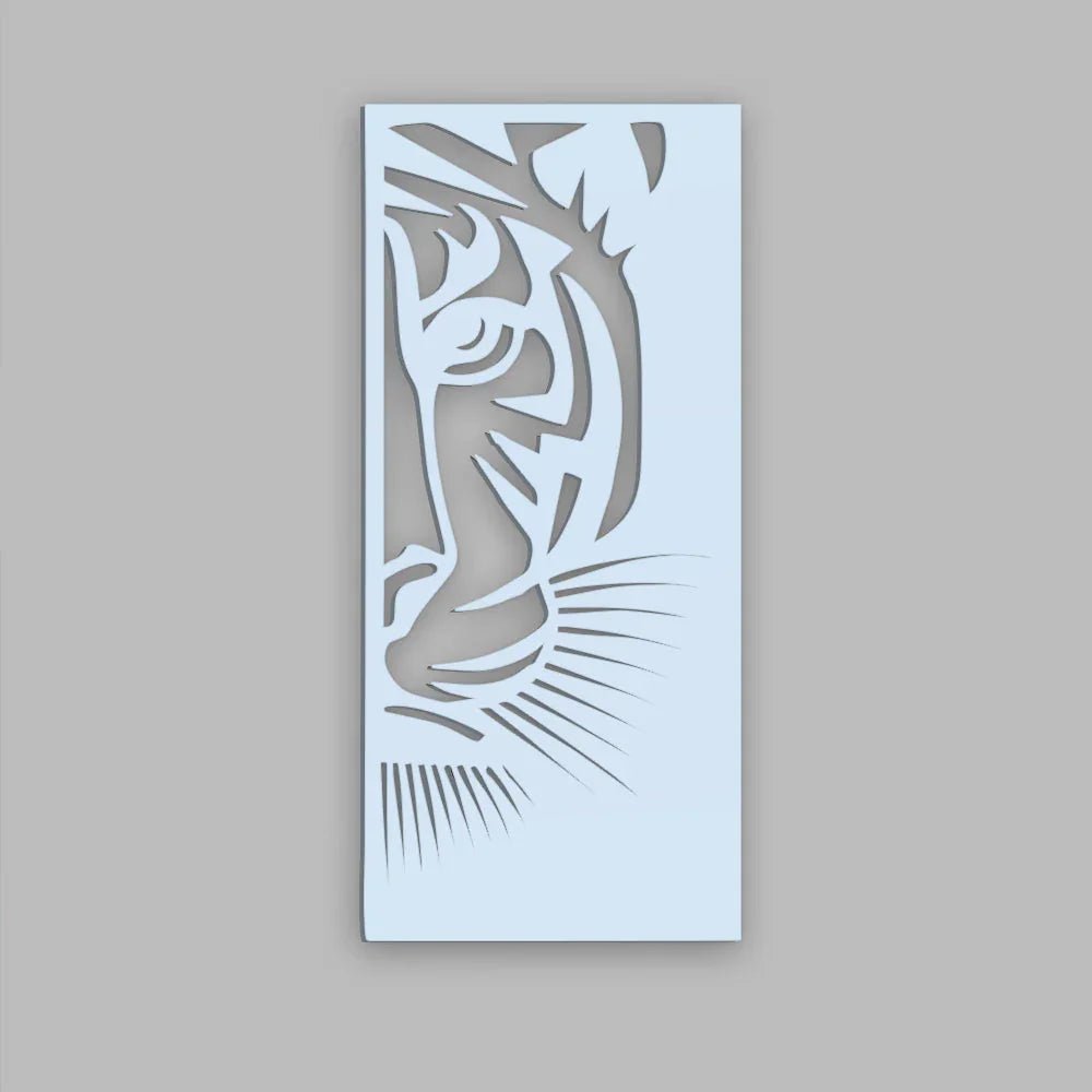 Tiger Face Art Backlit Wooden Wall Decor with LED Night Light Walnut Finish - All India Decor
