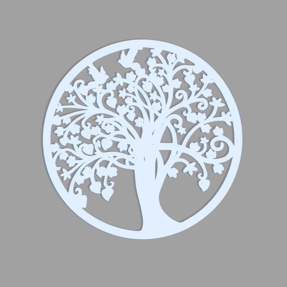 Beautiful Tree of life Round Backlit Wooden Wall Hanging with LED Night Light Walnut Finish - All India Decor