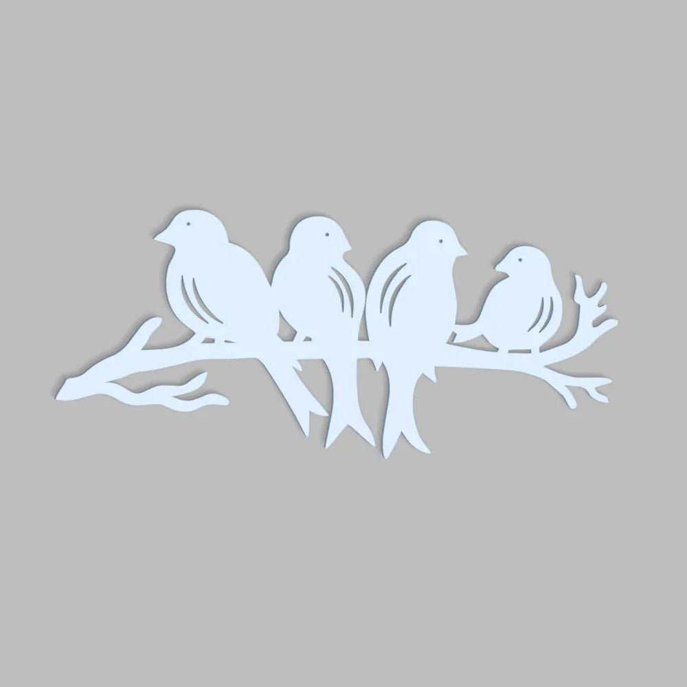 Birds Sitting on Branch Backlit Wooden Wall Decor with LED Night Light Walnut Finish - All India Decor