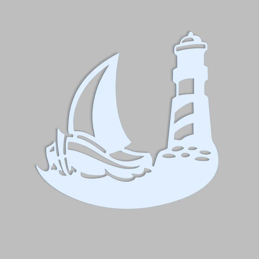 Sailboat Lighthouse Backlit Wooden Wall Decor with LED Night Light Walnut Finish - All India Decor