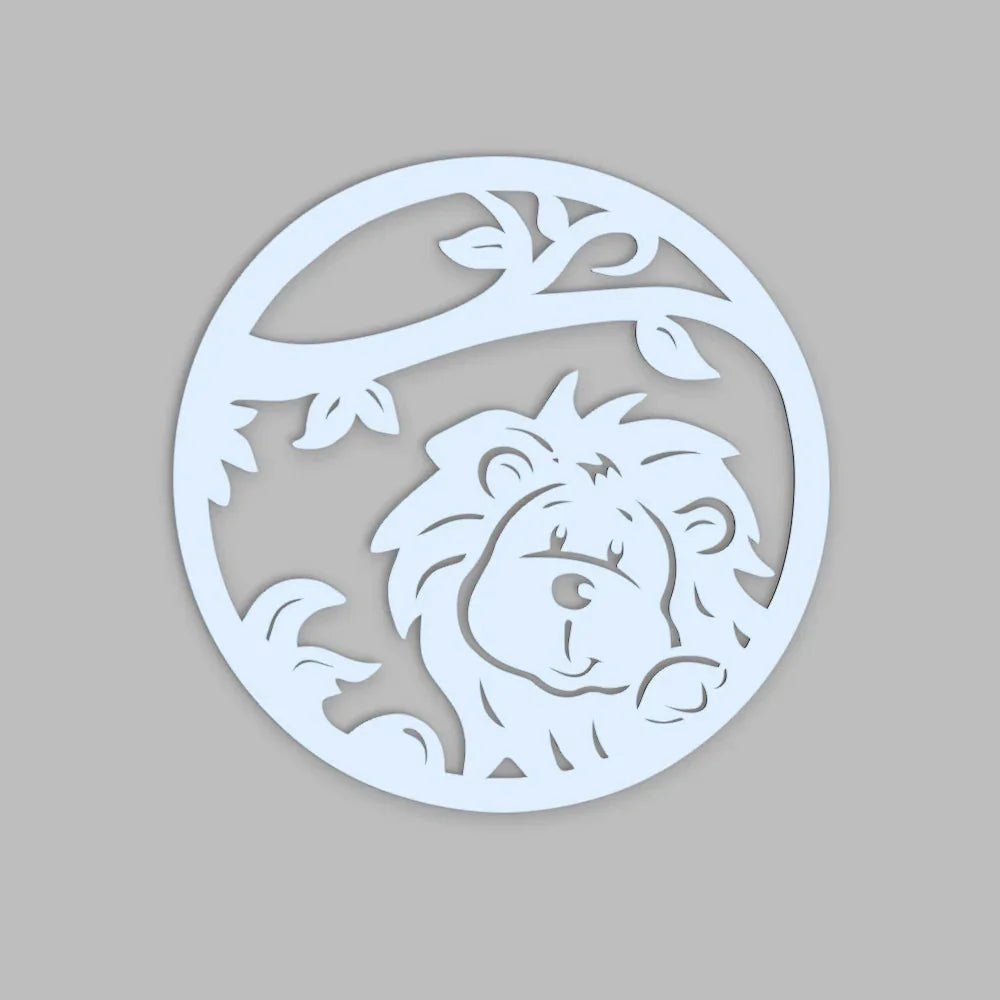 Little Lion Art Backlit Wooden Wall Decor with LED Night Light Walnut Finish - All India Decor