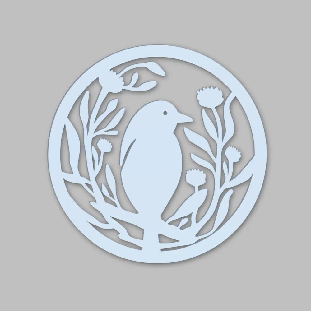 Beautiful Bird with Flower Round Backlit Wooden Wall Hanging with LED Night Light Walnut Finish - All India Decor