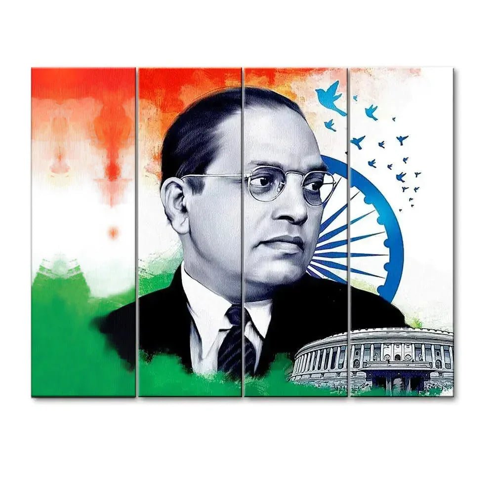 Dr. Bhimrao Ambedkar Wall Painting 4 Pieces Printed Painting - All India Decor