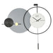 Modern wall clock with gray and black design on a white background
