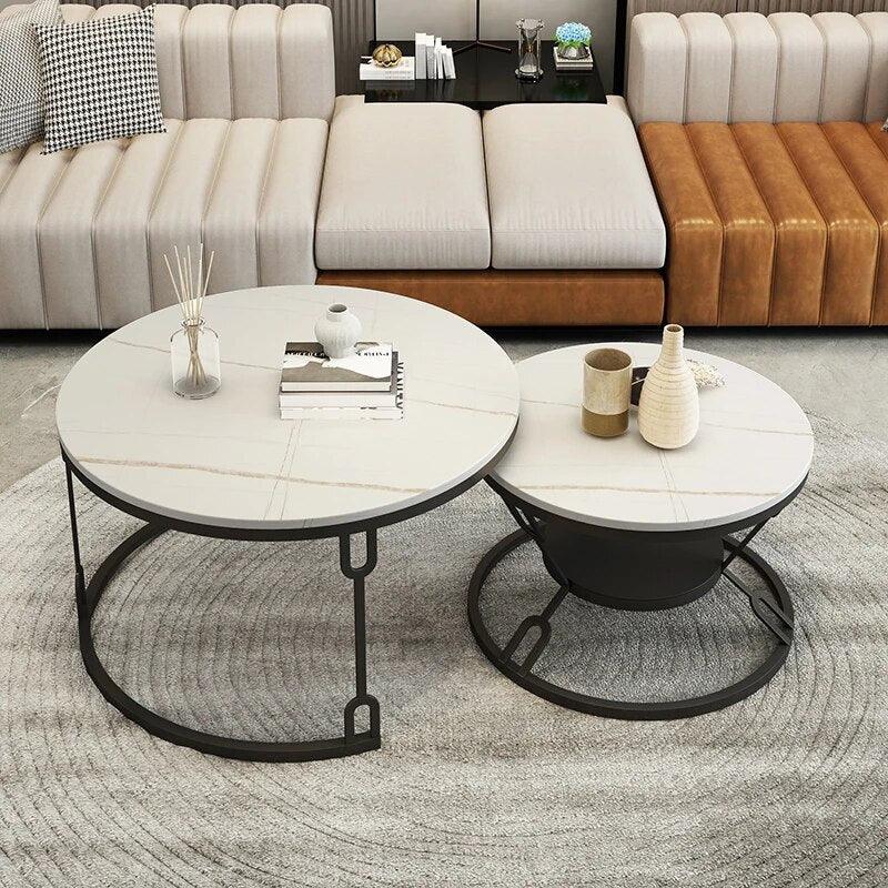 Modern Black Coffee Table with Metal Frame - All India Decor