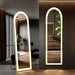 illuminated floor led mirrors in a modern room setting.