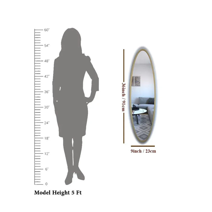 full length oval mirror size