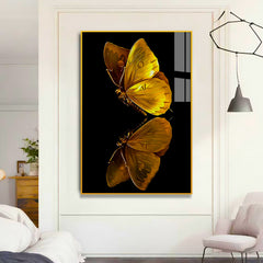 Beautiful Golden Butterfly Modern Acrylic Wall Paintings to Make an Impact