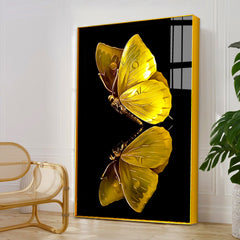 Beautiful Golden Butterfly Modern Acrylic Wall Paintings to Make an Impact