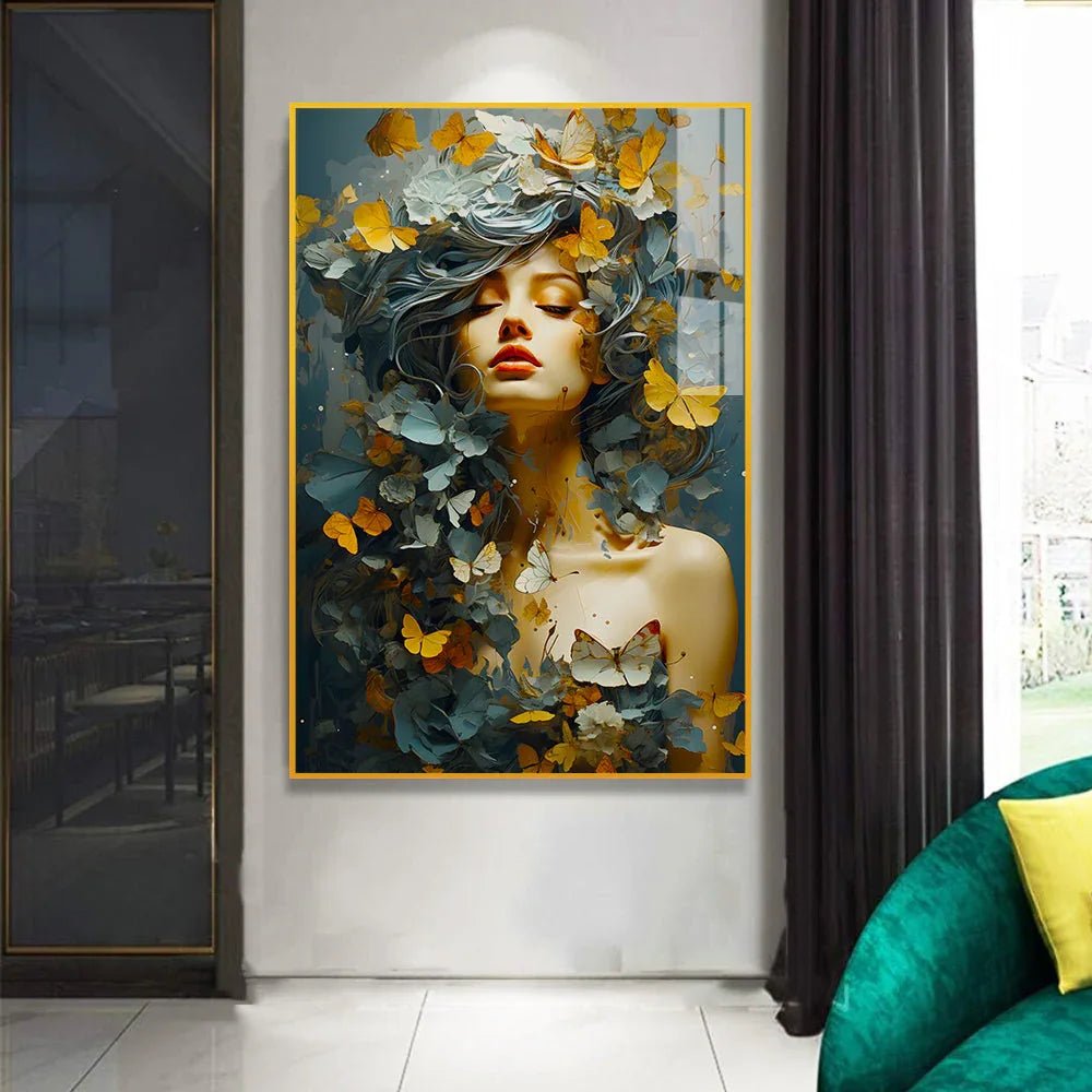Artistic Flair Abstract Design Modern Girl Acrylic Wall Paintings - All India Decor