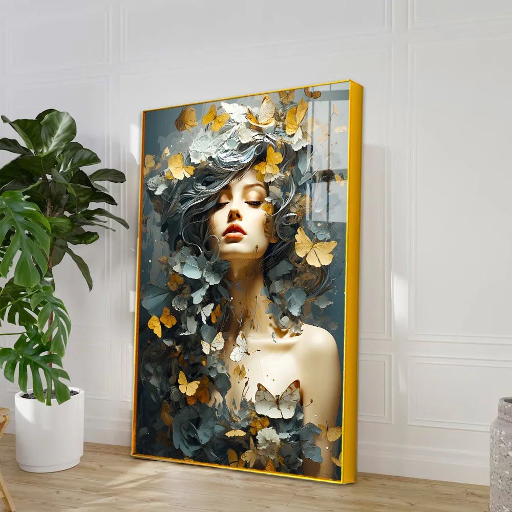 Artistic Flair Abstract Design Modern Girl Acrylic Wall Paintings - All India Decor