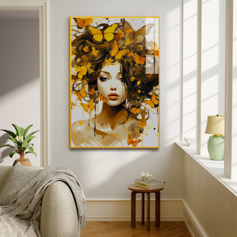 Beautiful Indian Girl Modern Acrylic Wall Art