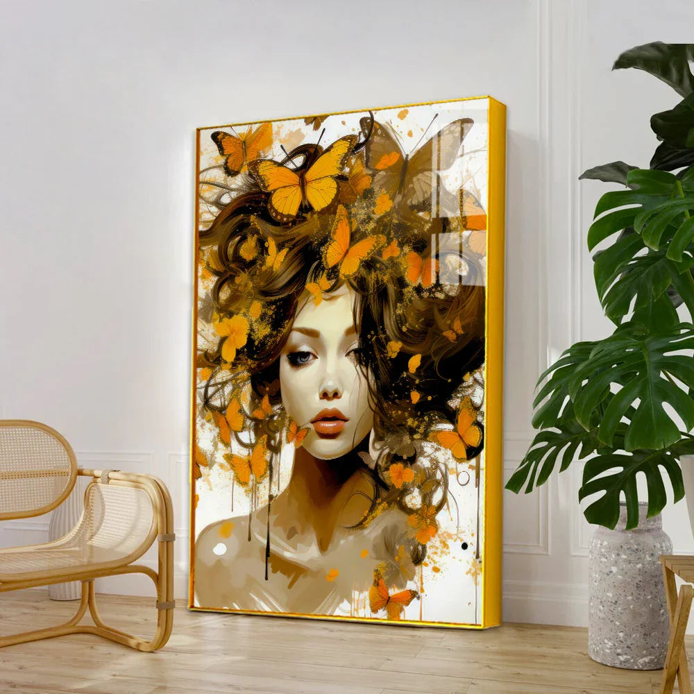 Beautiful Indian Girl Modern Acrylic Wall Art - All India Decor