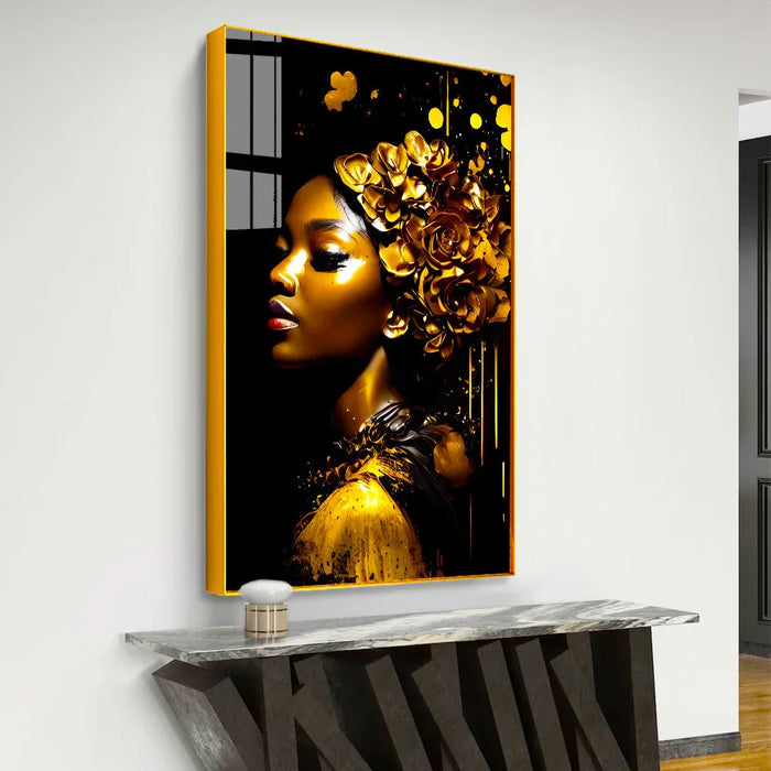 Golden Women Modern Acrylic Wall Paintings & Arts - All India Decor