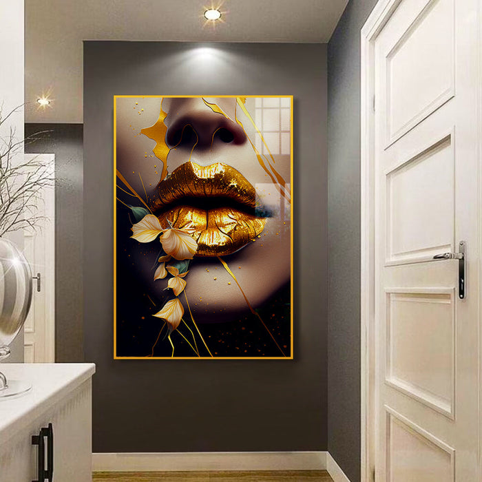 Beautiful Molten Gold Lady Satin Acrylic Wall Paintings & Arts