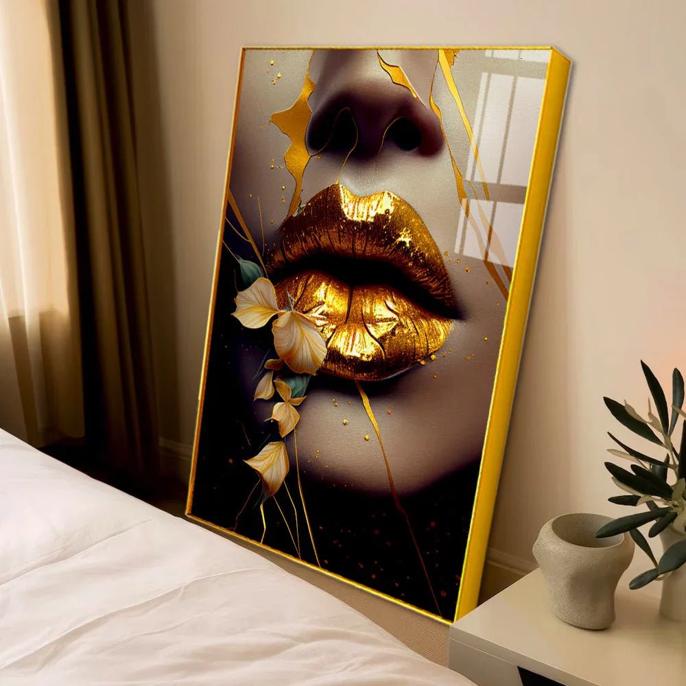 Beautiful Molten Gold Lady Satin Acrylic Wall Paintings & Arts - All India Decor
