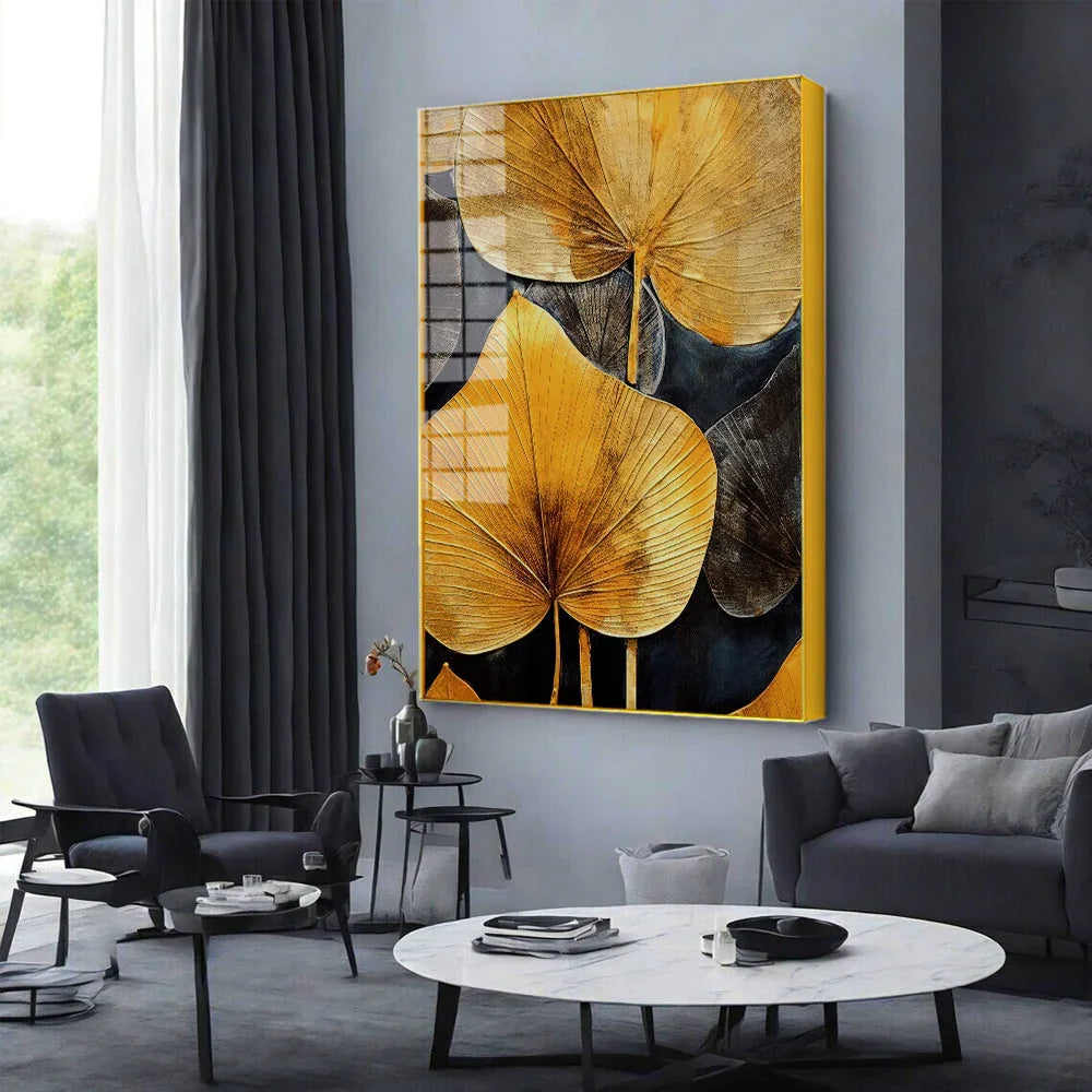 Golden Leaf in Art: Captivating Acrylic Wall Paintings for Any Room - All India Decor