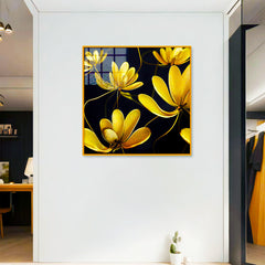 Beautiful Golden Flower Acrylic Wall Paintings & Art