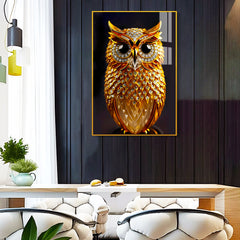 Beautiful Golden Owl Acrylic Wall Paintings & Arts