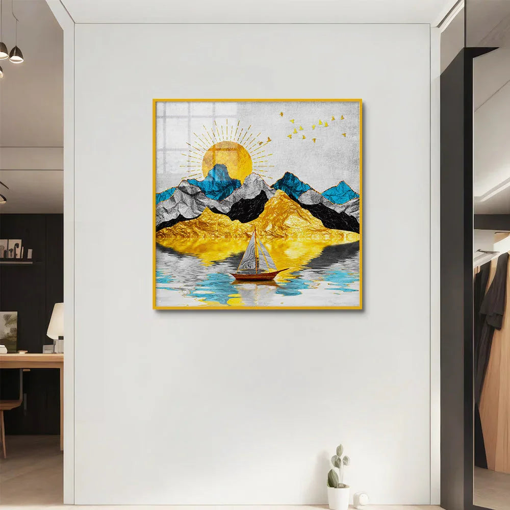 Beautiful Modern Design Sunrise Nature Acrylic Wall Paintings & Arts - All India Decor