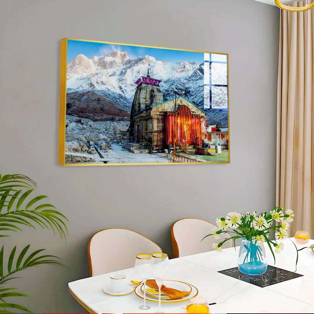 Beautiful Baba Kedarnath Dhaam Acrylic Wall Paintings & Arts - All India Decor