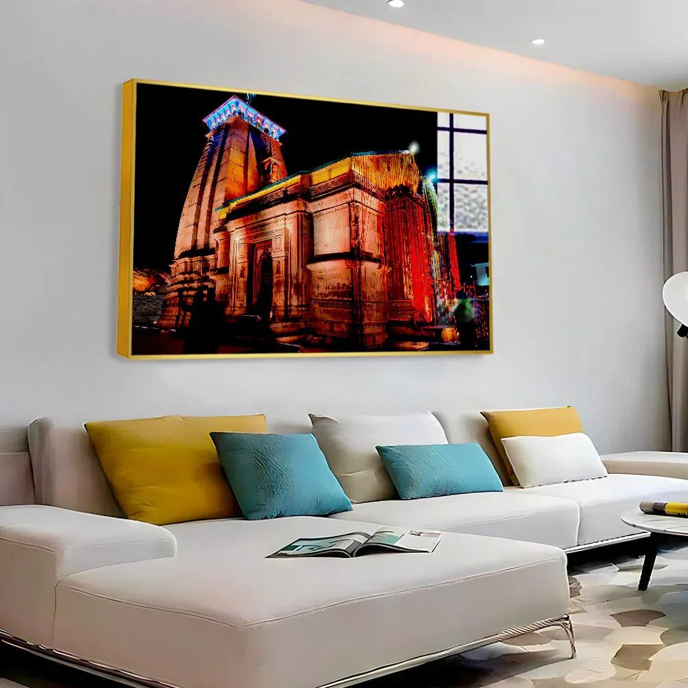 Beautiful Kedarnath Dhaam Acrylic Wall Paintings & Arts - All India Decor