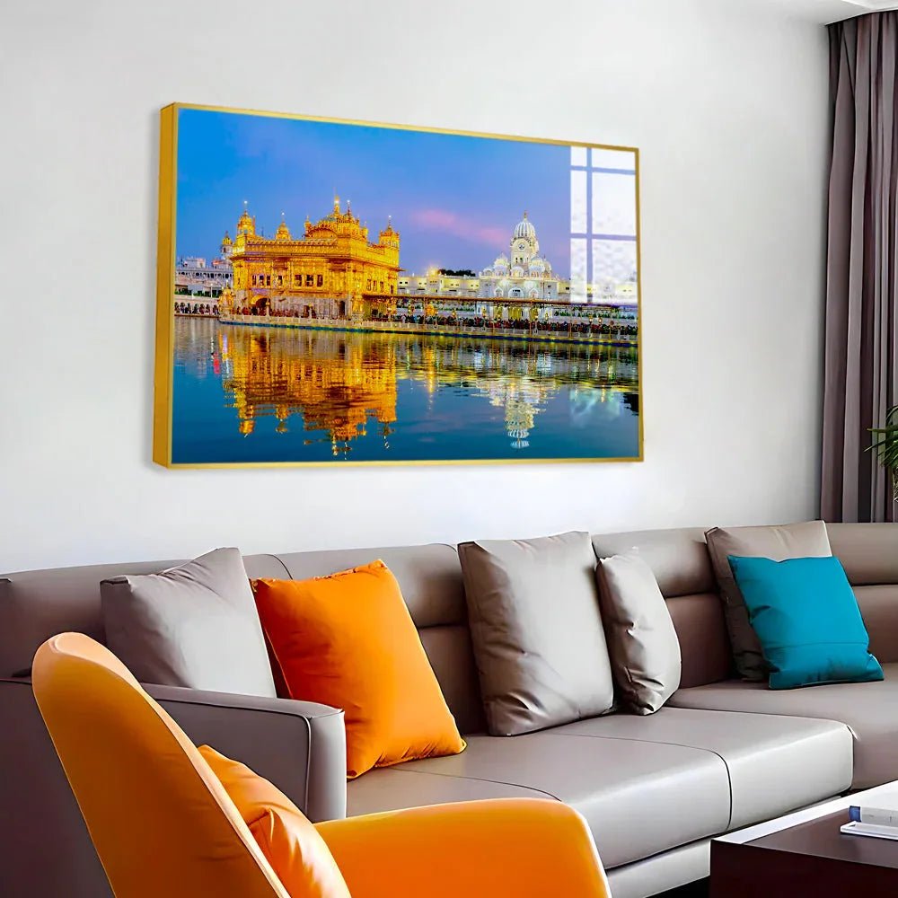 Beautiful Golden Temple Acrylic Wall Paintings & Arts - All India Decor